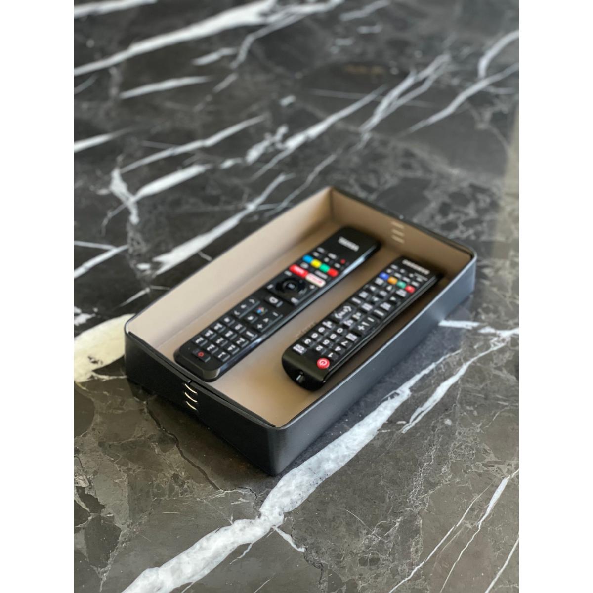 Vegan Olive Leather Tray Black Small Mianqa – image 4
