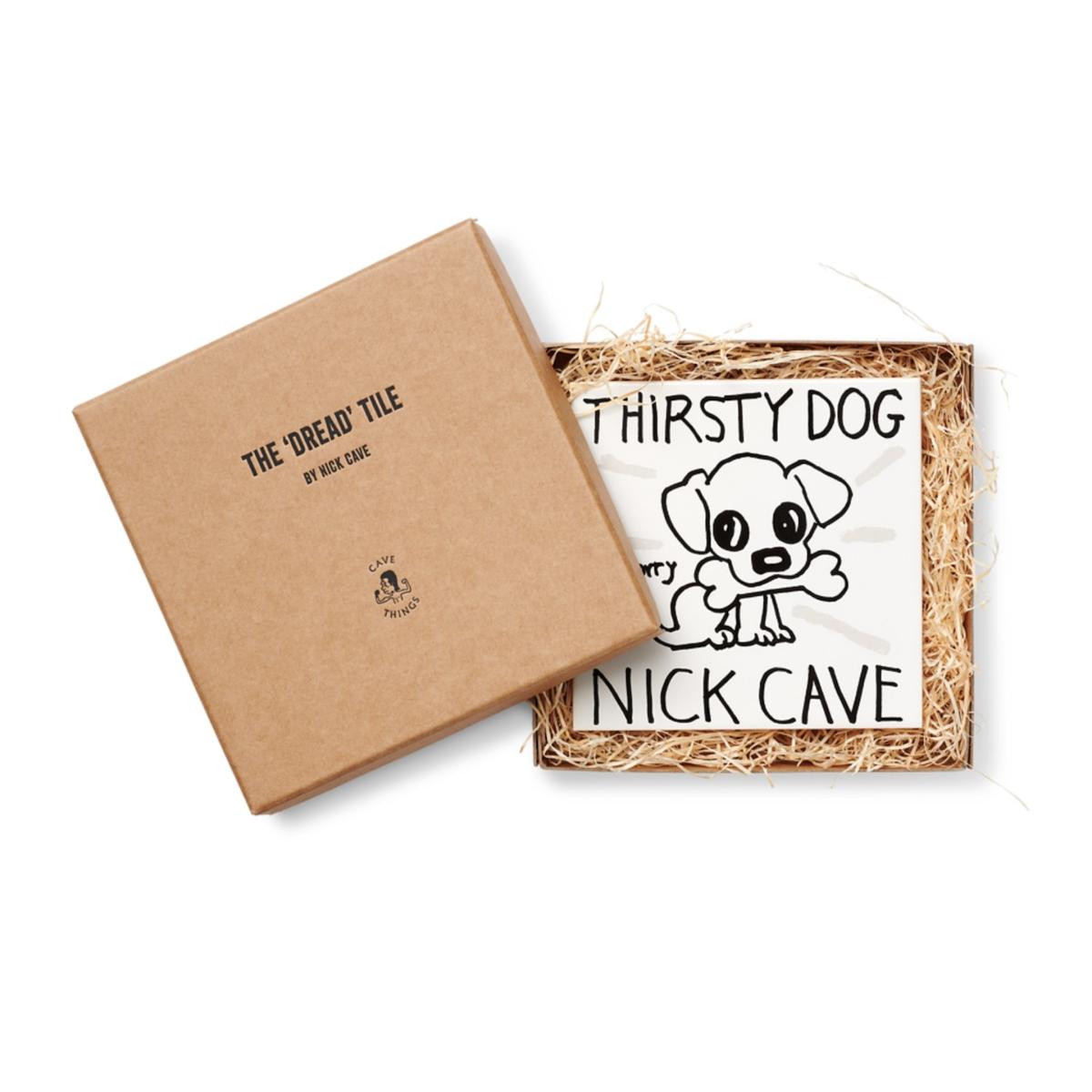 White Thirsty Dog By Cave Things Plinth – image 4