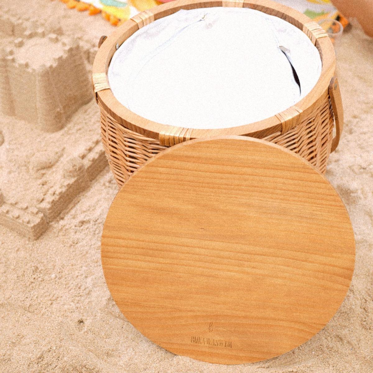 Neutrals Insulated Picnic Basket With Removable Lid Bukawaswim – image 2