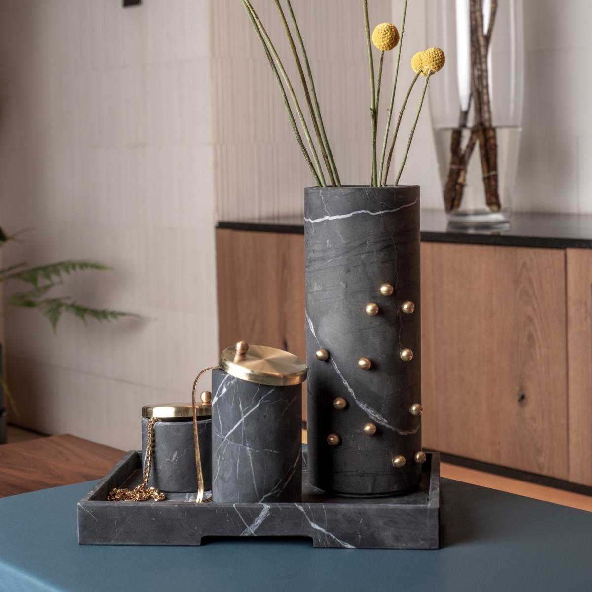 Tumblr Black Marble & Brass Small Container . Bruci Editora De Diseño – image 3