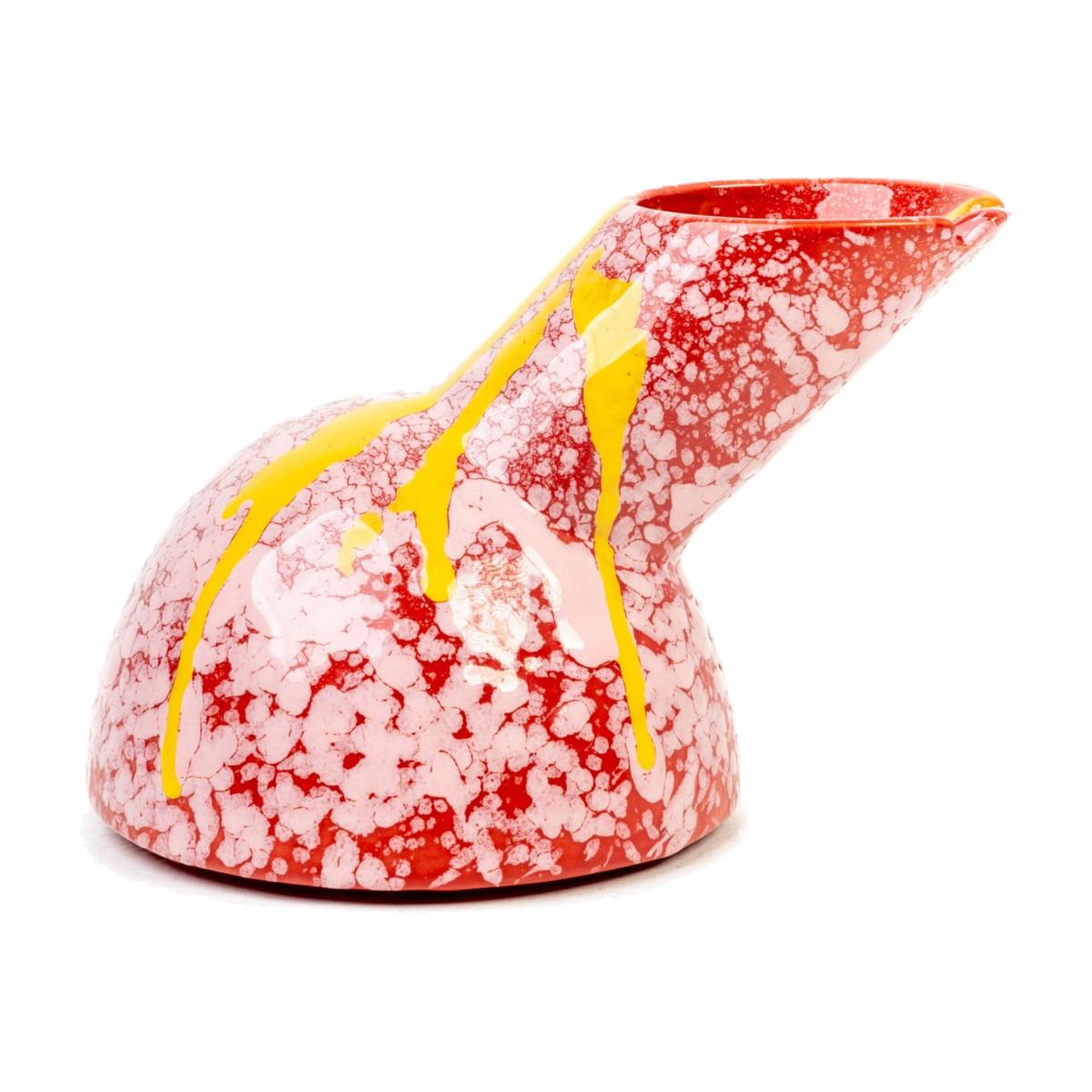 Ashtray Clay Red, Pink And Yellow Pappagallo, Enamel Ceramic One Size Generazione Zordan – image 1