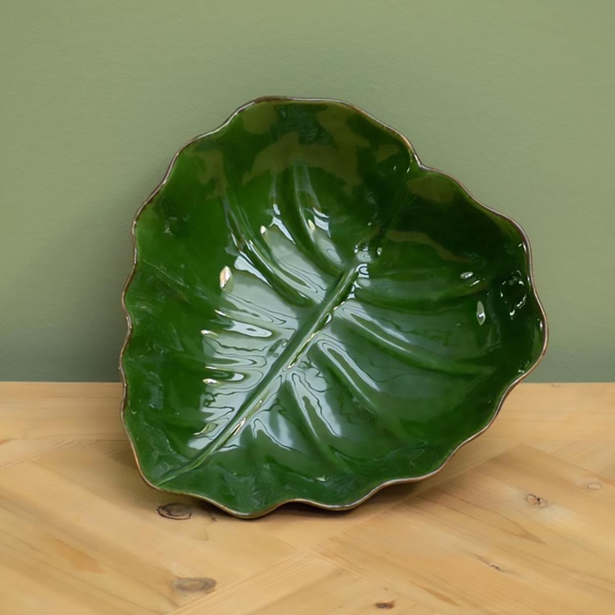 Green Fruit Bowl Ceramic Top Medium Catchii – image 2
