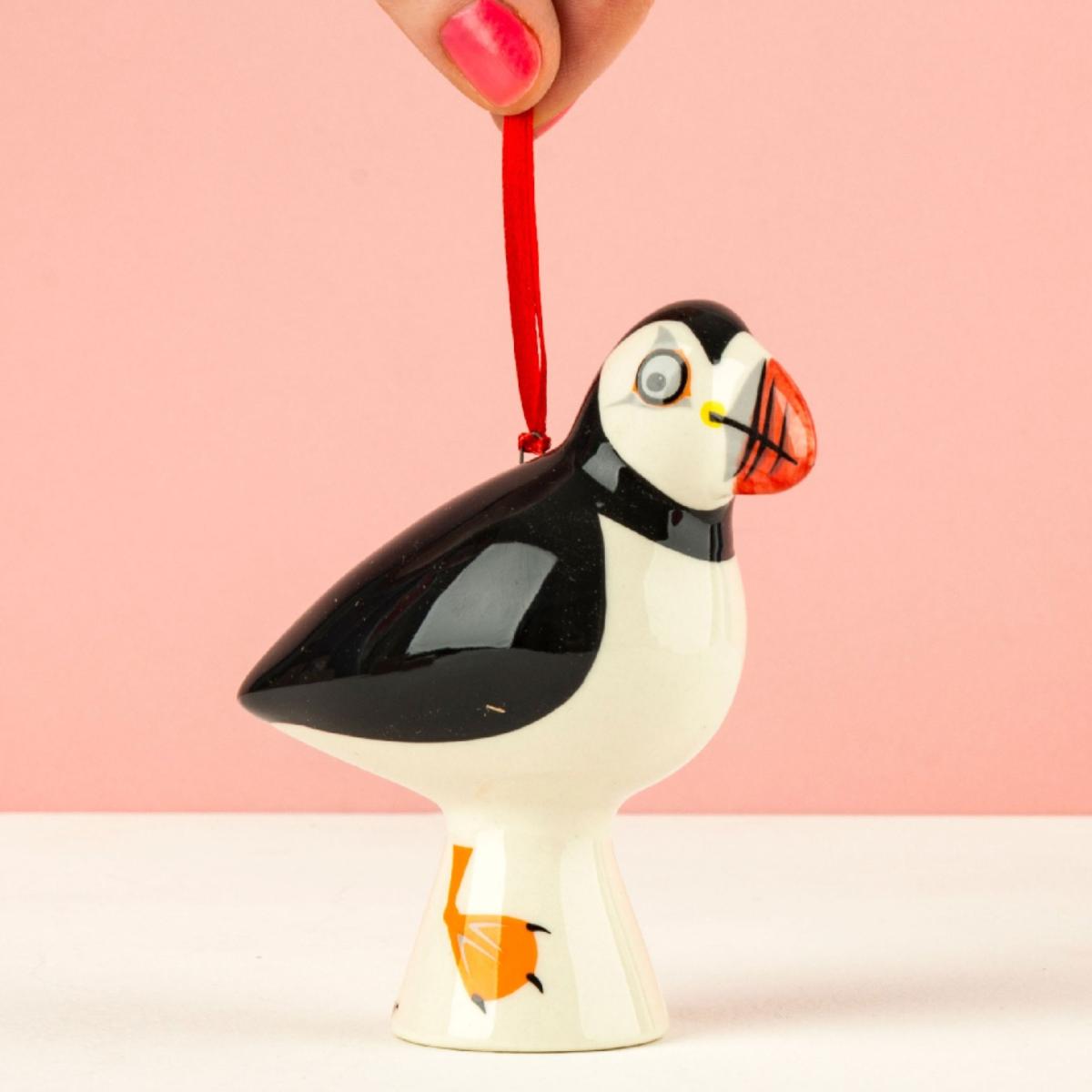 Black / White Puffin Hanging Decoration Hannah Turner – image 2