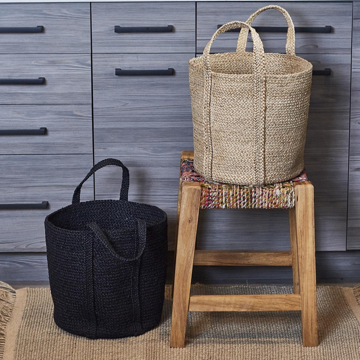 Kata Basket With Handle In Black - Set Of 2 Korissa – image 2
