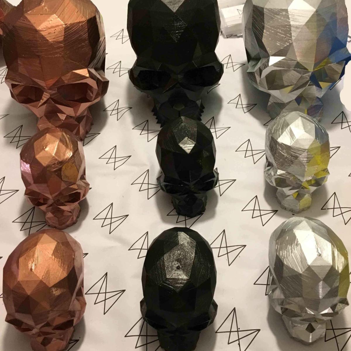 Neutrals Skull Sculpture - Geometric Design - Yorick Crackle Effect | Marokka Design – image 3