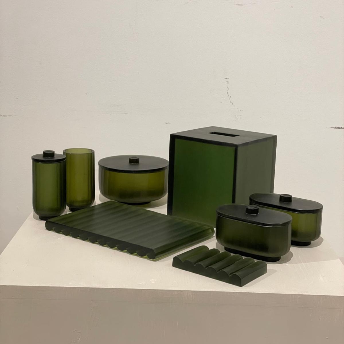 Boca Resin Oval Box Set Of Two - Green . Bruci Editora De Diseño – image 2