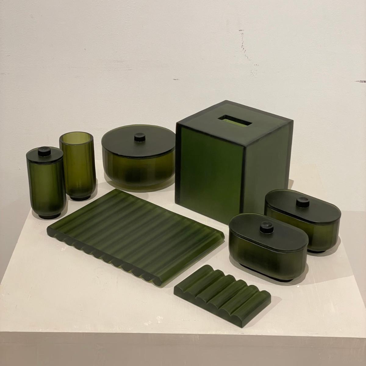 Boca Resin Oval Box Set Of Two - Green . Bruci Editora De Diseño – image 3