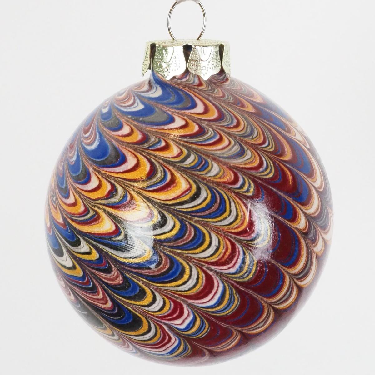 White / Red / Black Medium Kilim Marbled Bauble Wildmore – image 2