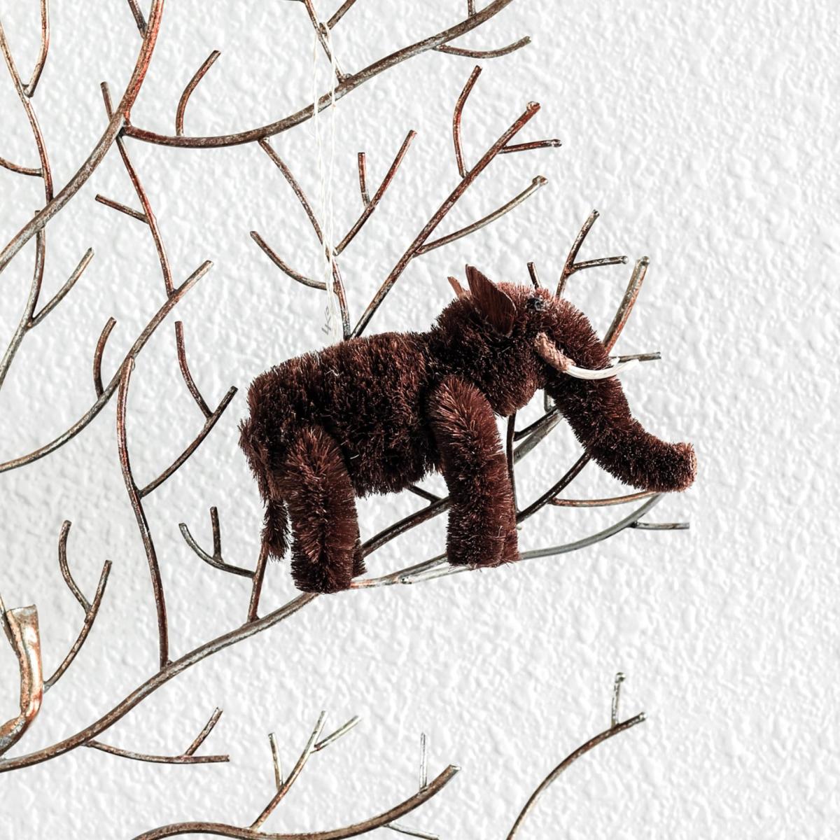 Set Of Three Elephant Ornament, Dark Brown - Bottlebrush Ornaments Likhâ – image 2