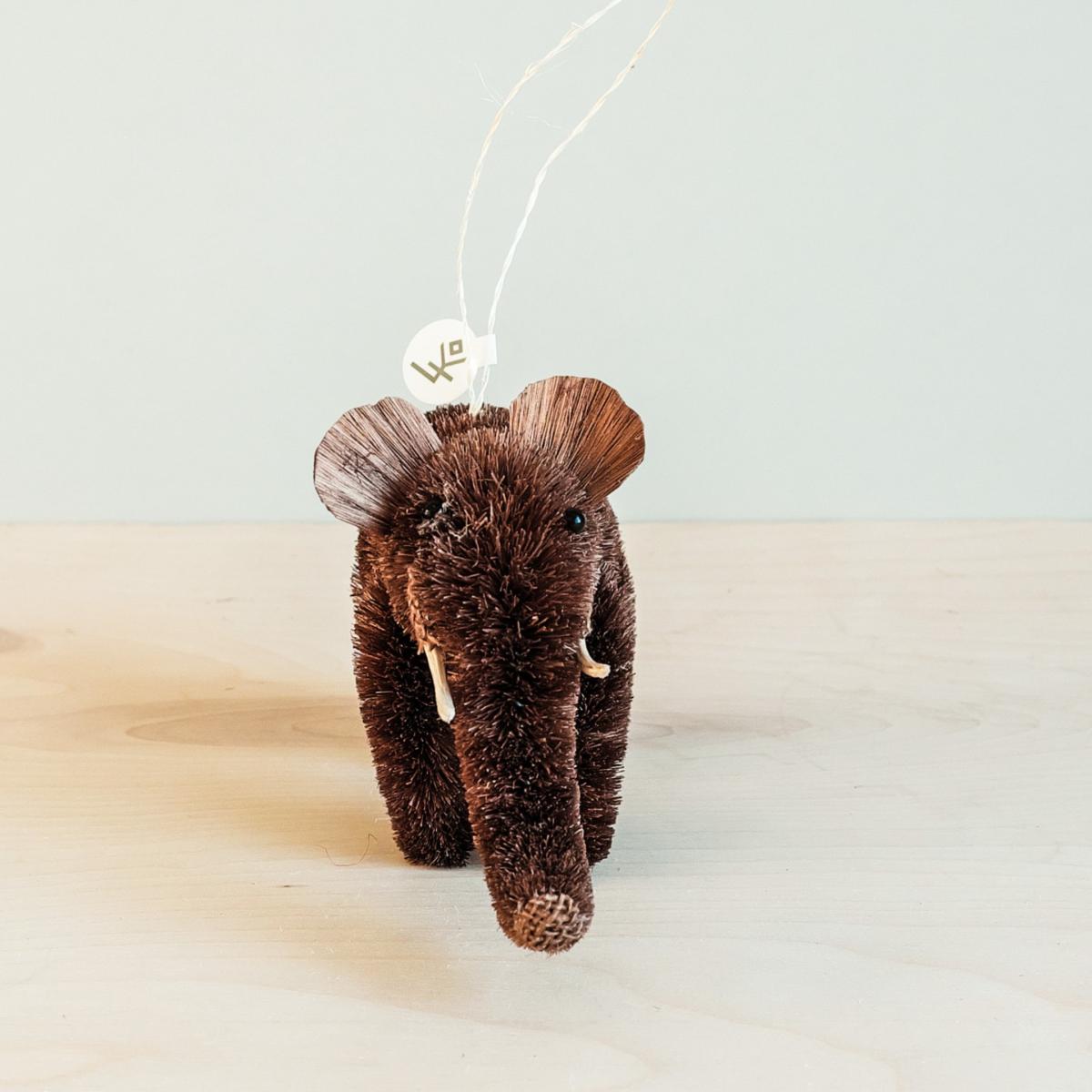 Set Of Three Elephant Ornament, Dark Brown - Bottlebrush Ornaments Likhâ – image 4