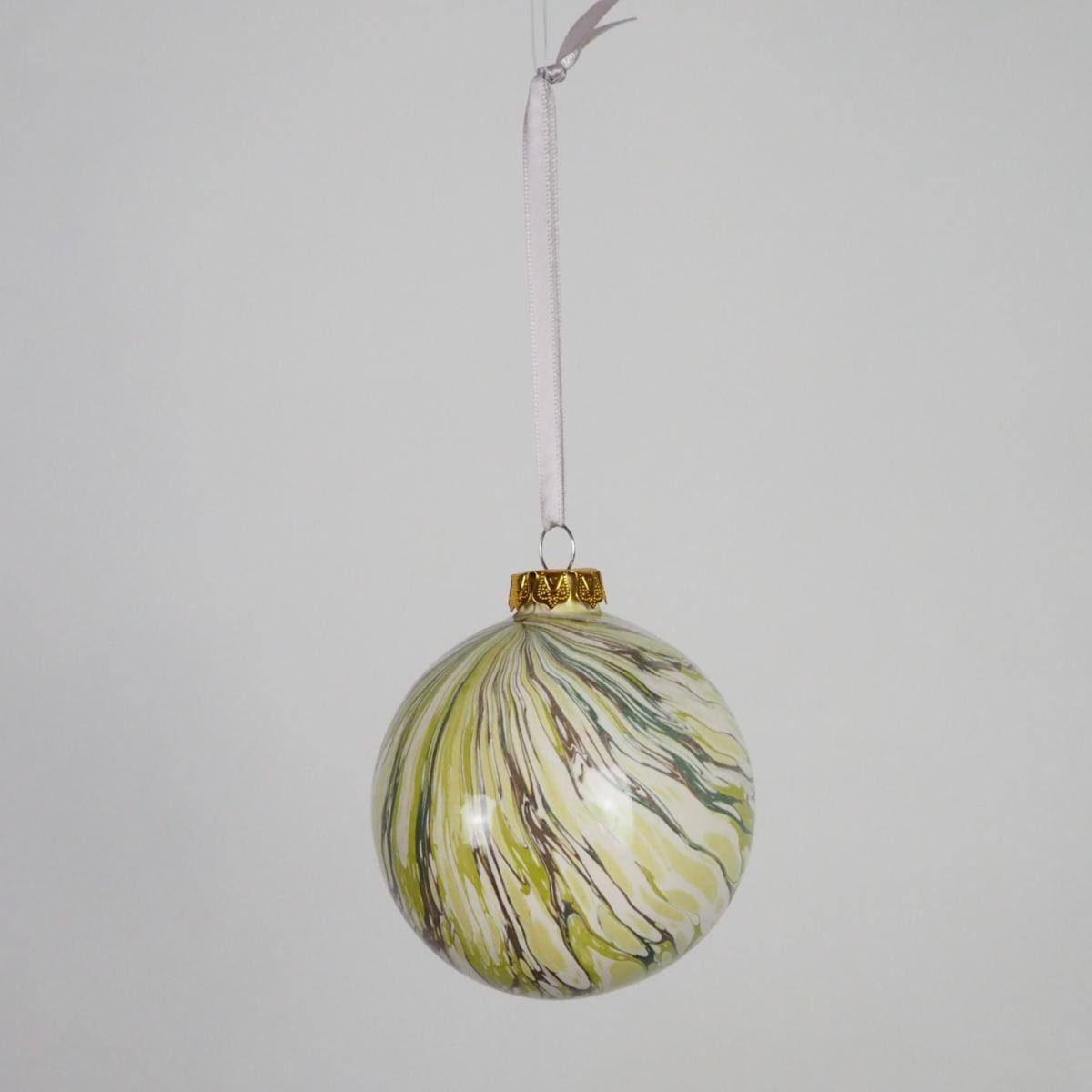 Green / White Large Moss Marbled Bauble Wildmore – image 3