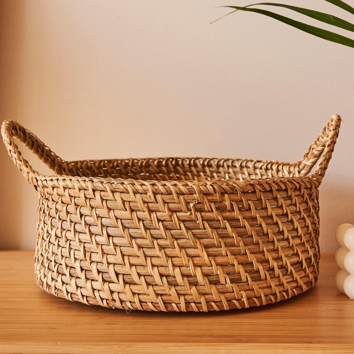 Neutrals Marcelo Rattan Basket, Natural 10" One Size Kubo – image 4