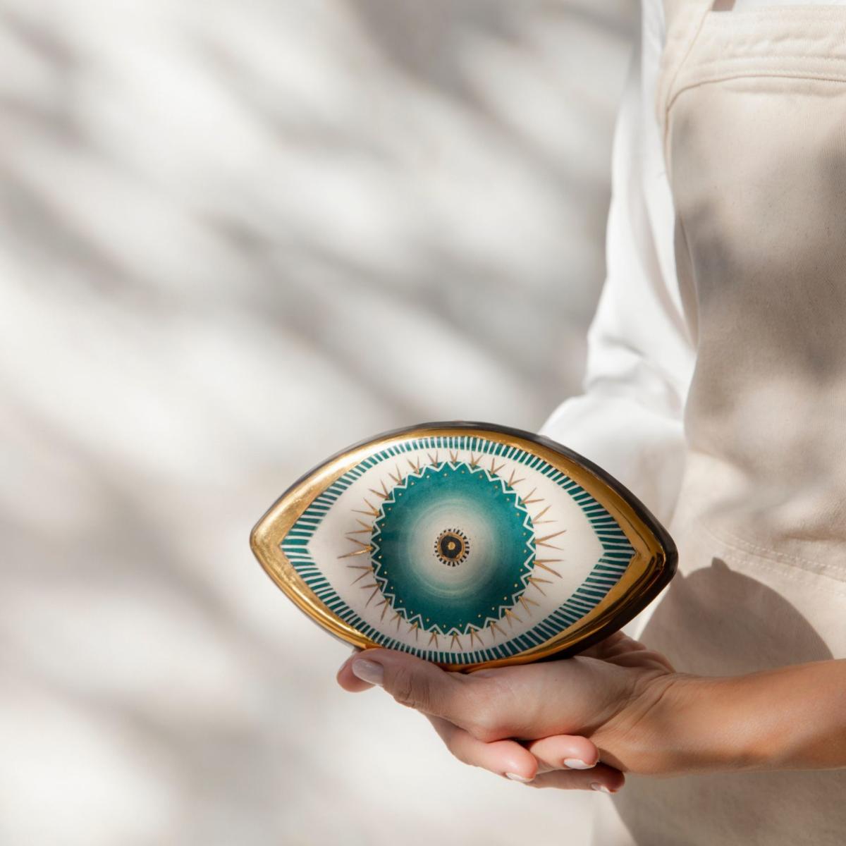 Blue Handmade Ceramic Evil Eye * The Eye - Large / Wall Hanging | Atelier Simi – image 3