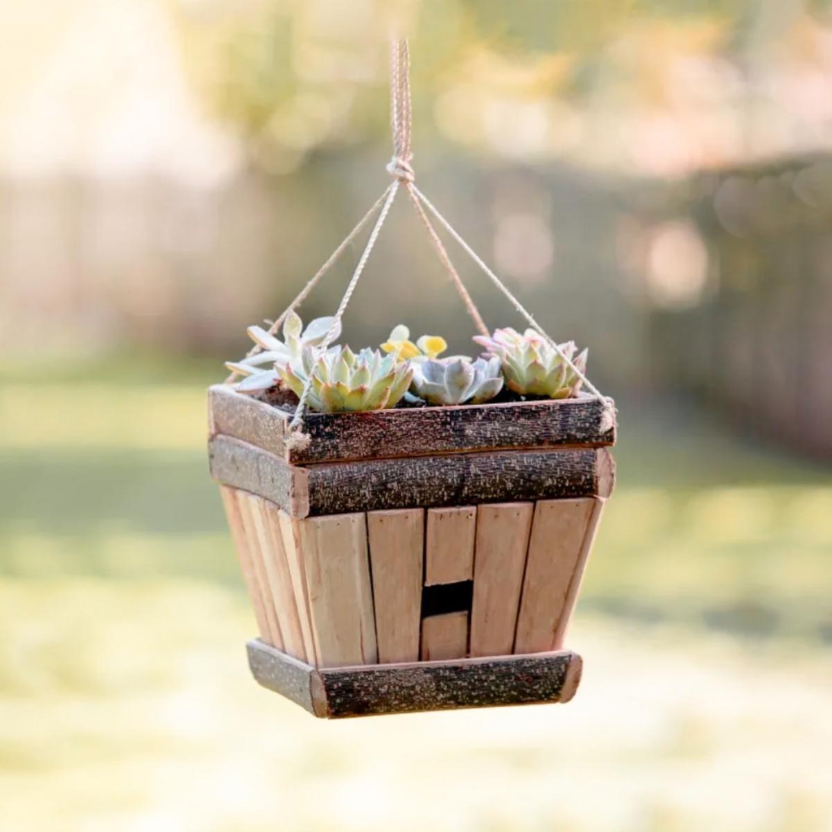 Brown Trapezoid Planter-Birdhouse Likhâ – image 2