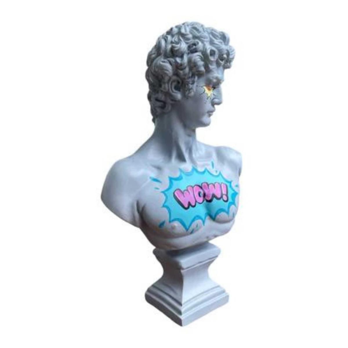 Blue / Grey Groovy David The Funky Bust Sculpture | Artchi – image 3