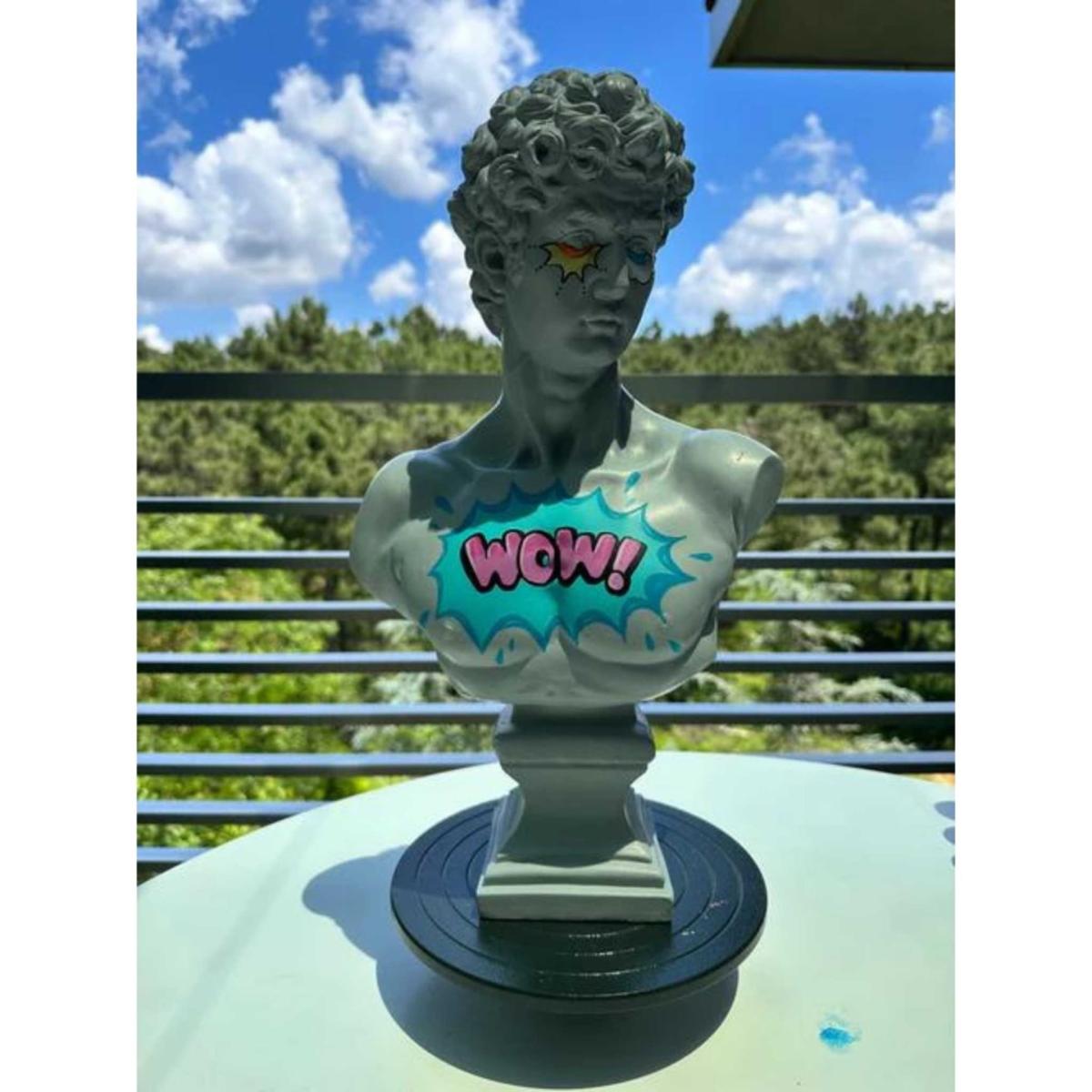Blue / Grey Groovy David The Funky Bust Sculpture | Artchi – image 5
