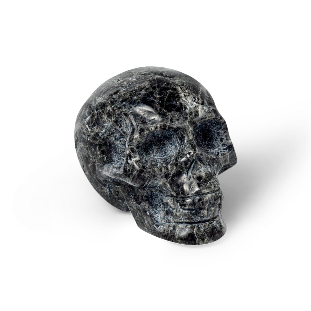 Black Tremolite Crystal Skull Sculpture One Size Awnl – image 2
