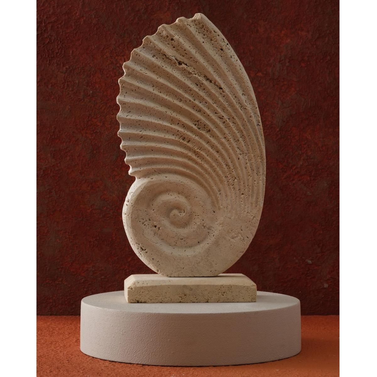 Neutrals Travertine Decorative Seashell Sculpture | Anatoliacraft – image 2
