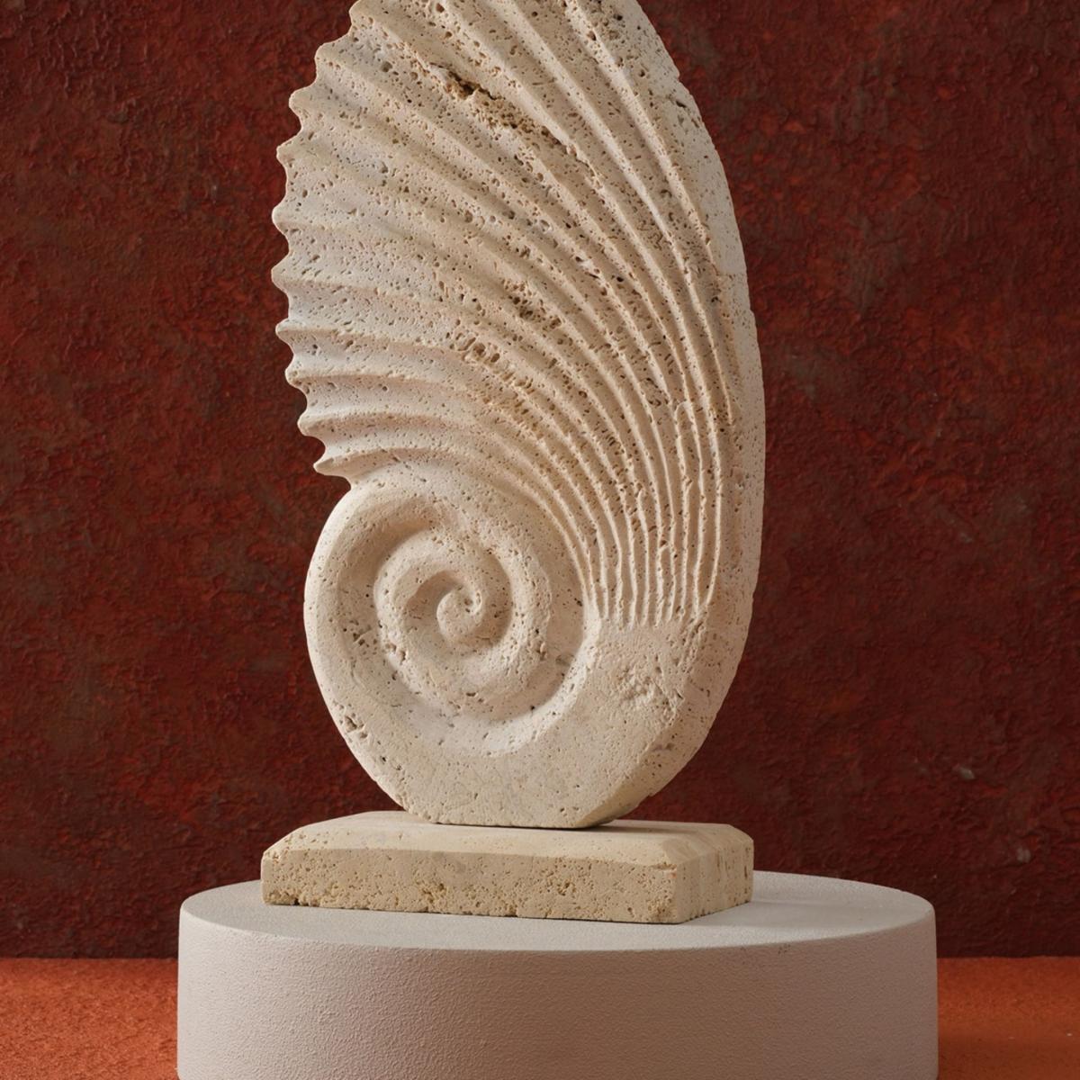 Neutrals Travertine Decorative Seashell Sculpture | Anatoliacraft – image 3