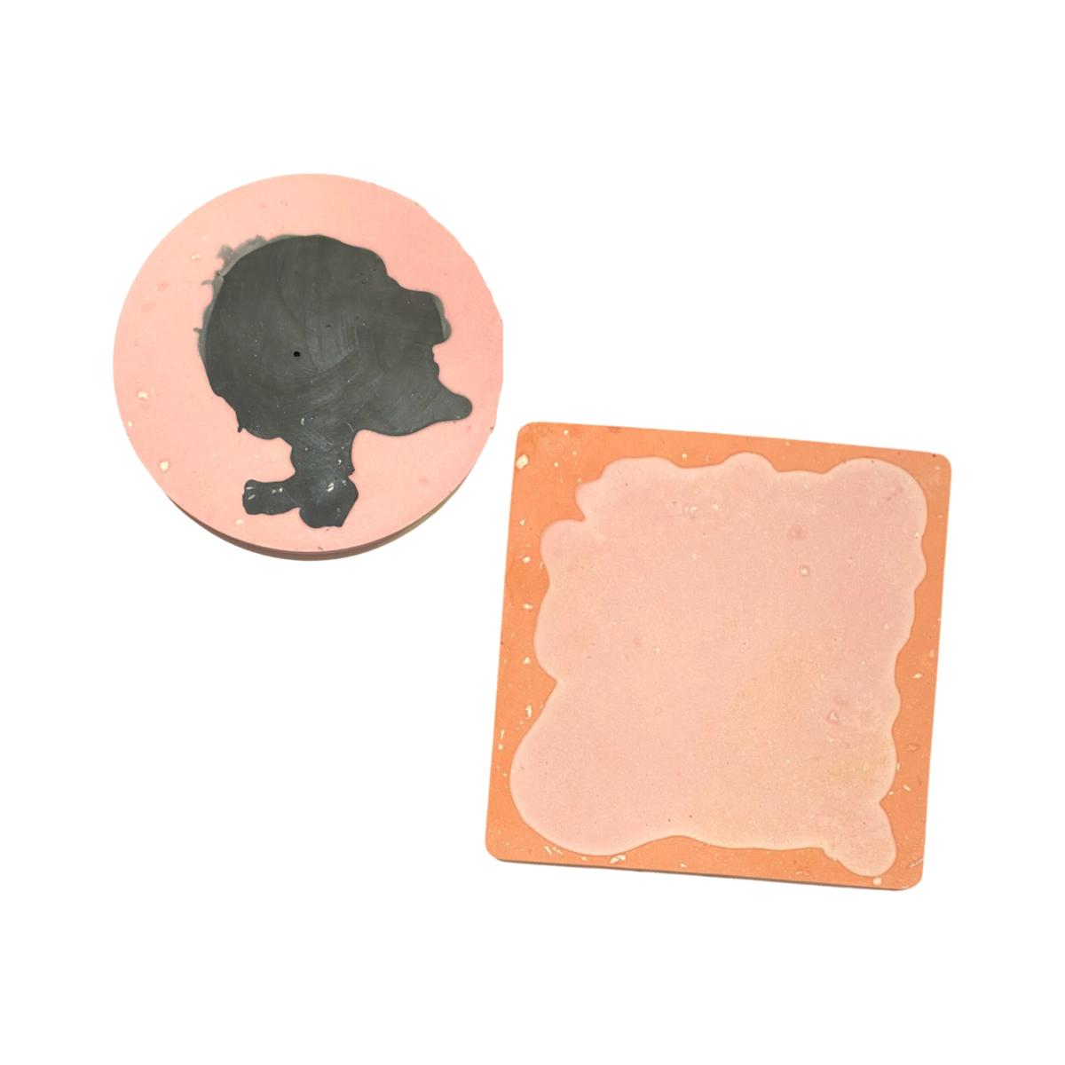 Pink / Purple Abstract Art Coasters - Pair By Shax