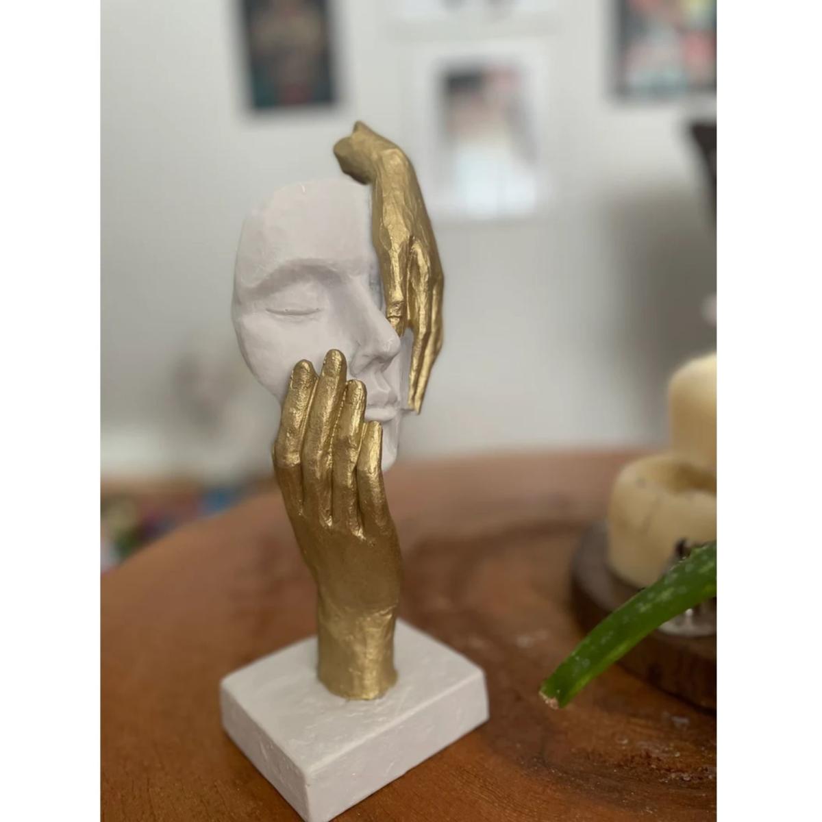 Gold / White Golden Hand Mask Sculpture Artchi – image 3