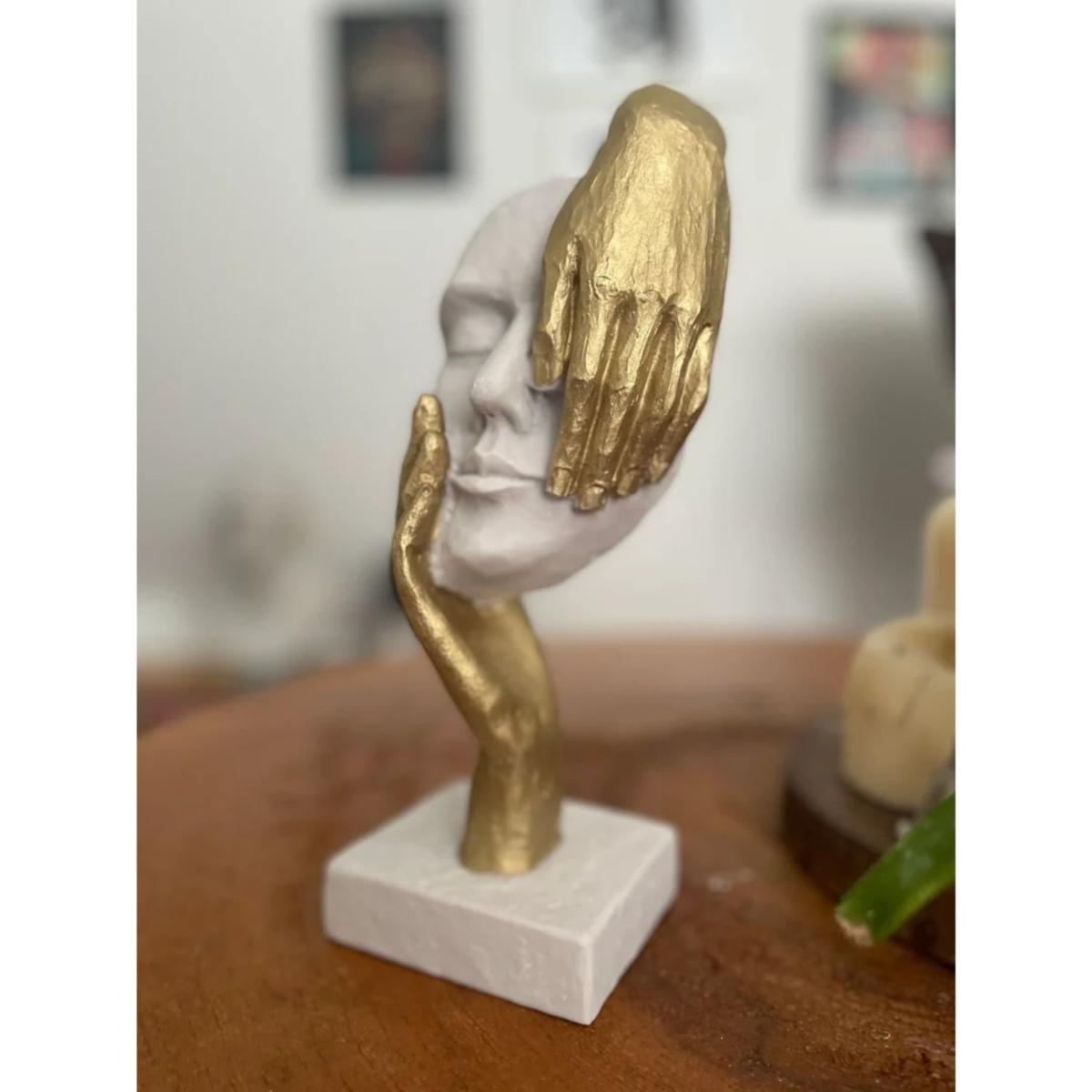 Gold / White Golden Hand Mask Sculpture Artchi – image 4