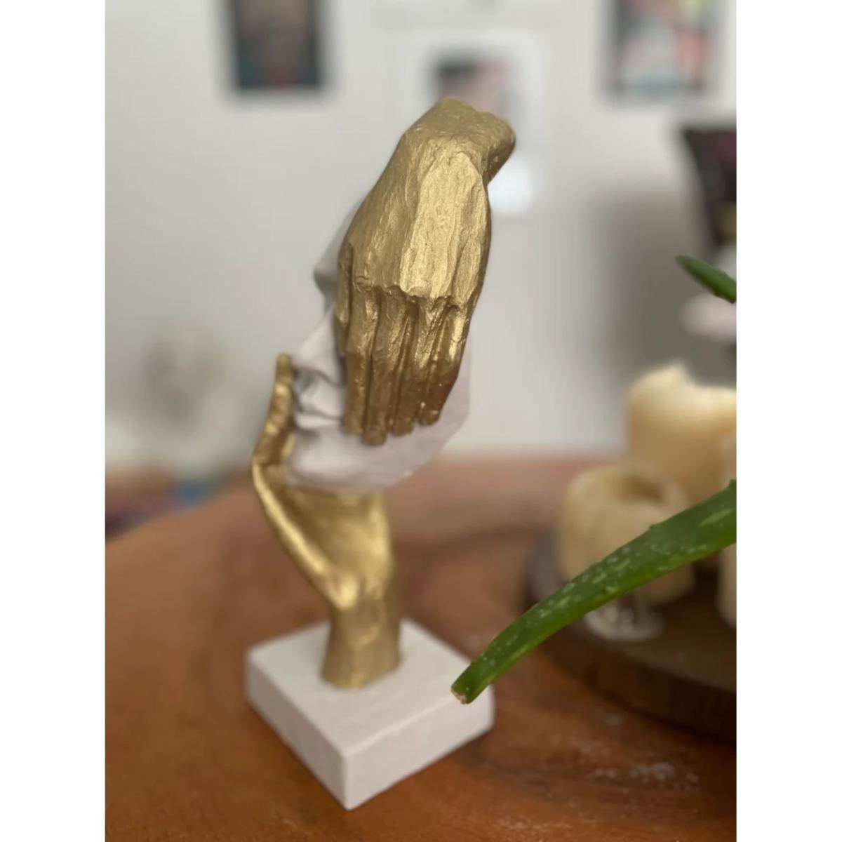Gold / White Golden Hand Mask Sculpture Artchi – image 5