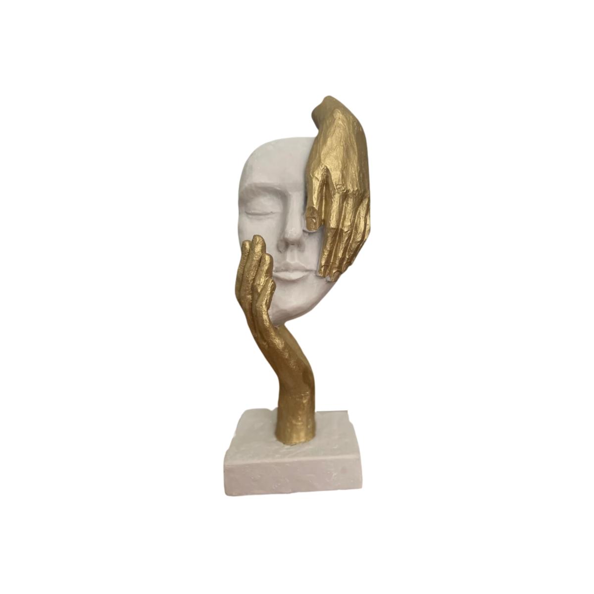 Gold / White Golden Hand Mask Sculpture Artchi – image 1
