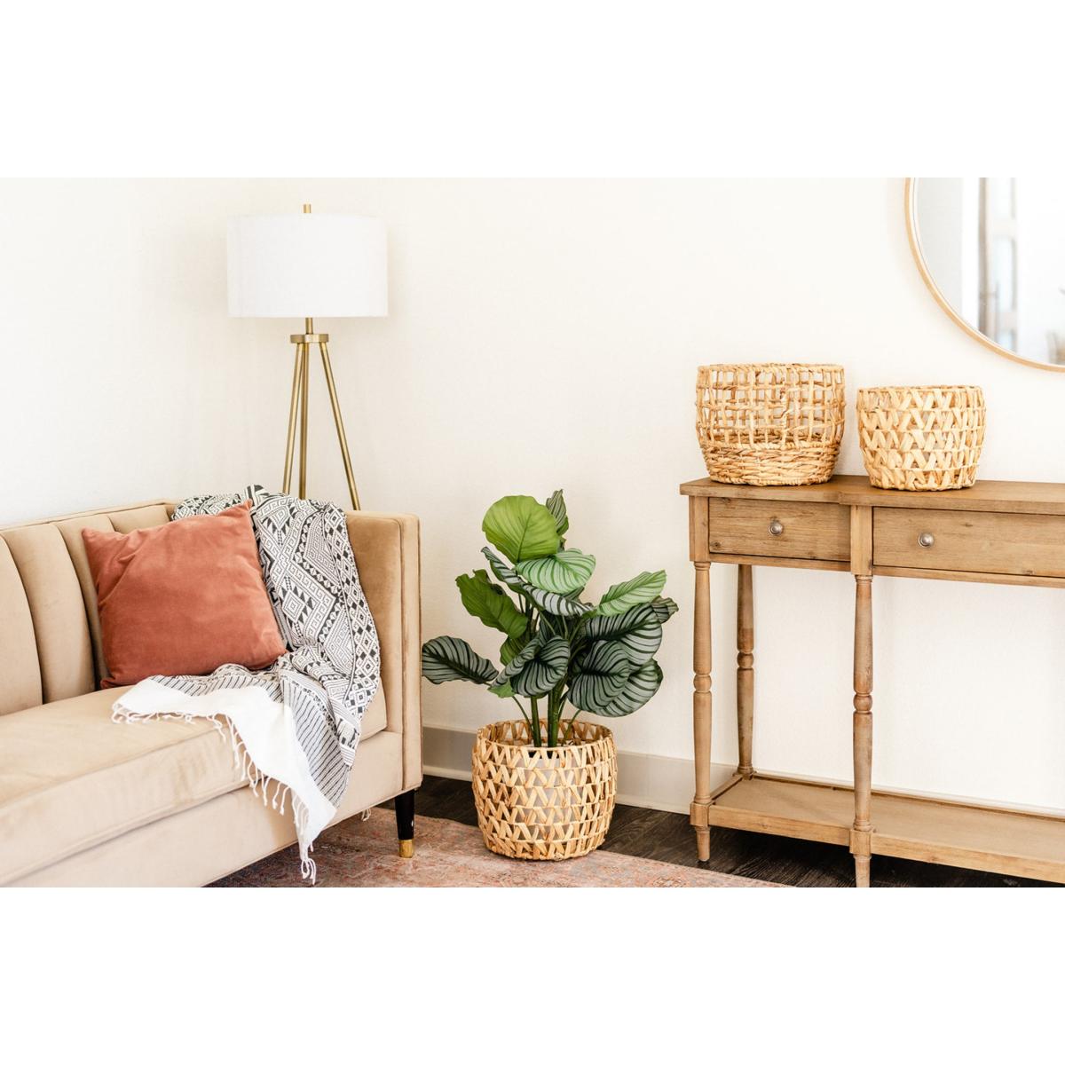 Neutrals Waffle Weaved Basket Set Of Three One Size Sea & Grass – image 3