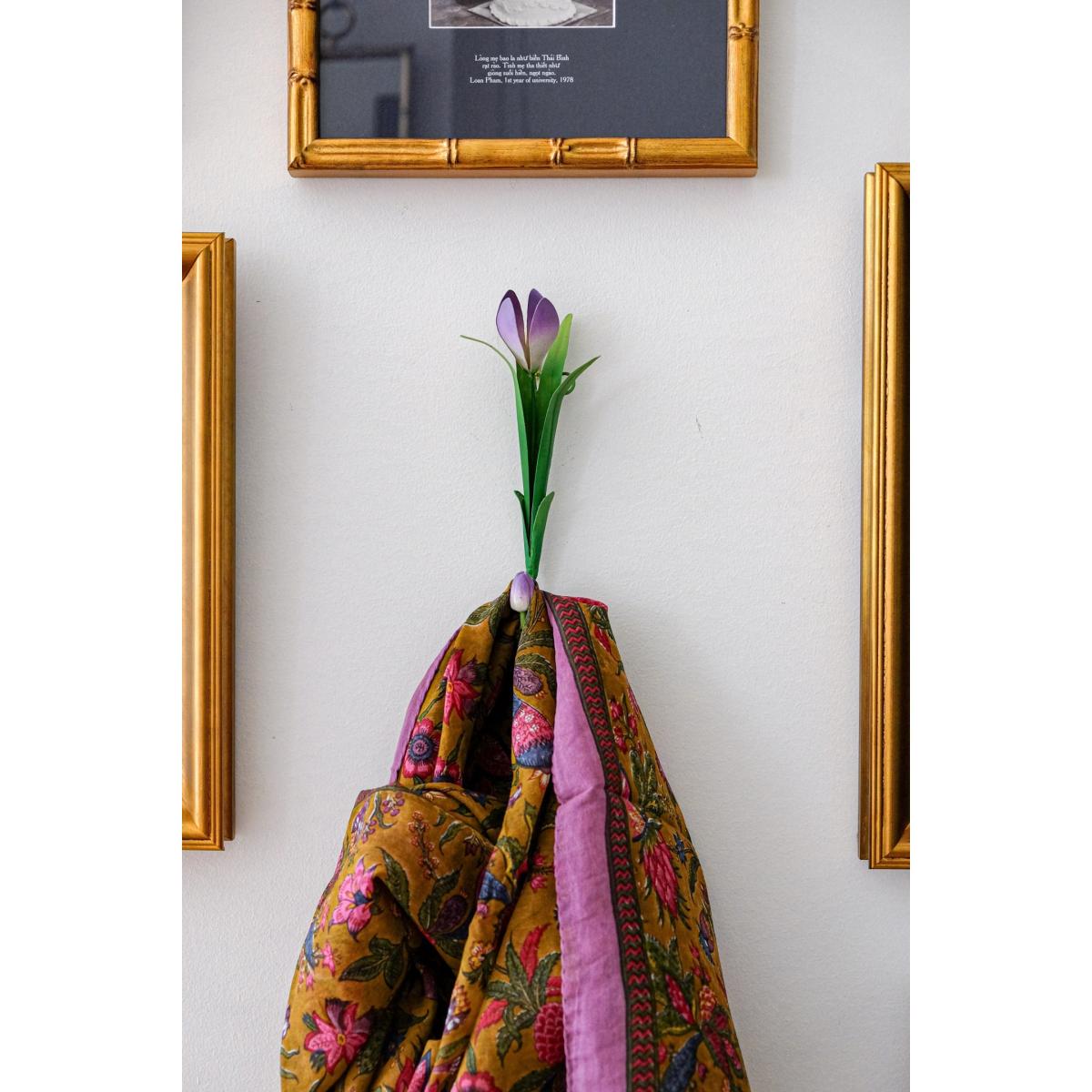 Green / Pink / Purple Autumn Crocus Wall Hook | Inner Child – image 3