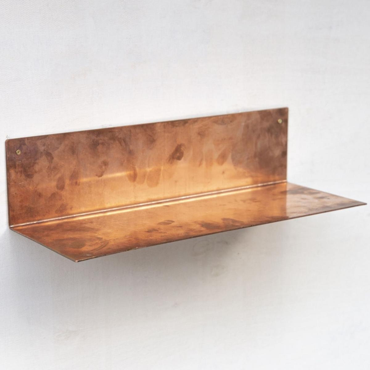 Neutrals Handcrafted Solid Copper Wall Shelf For Glasses & Key Holders | One Size | Anatoliacraft – image 2
