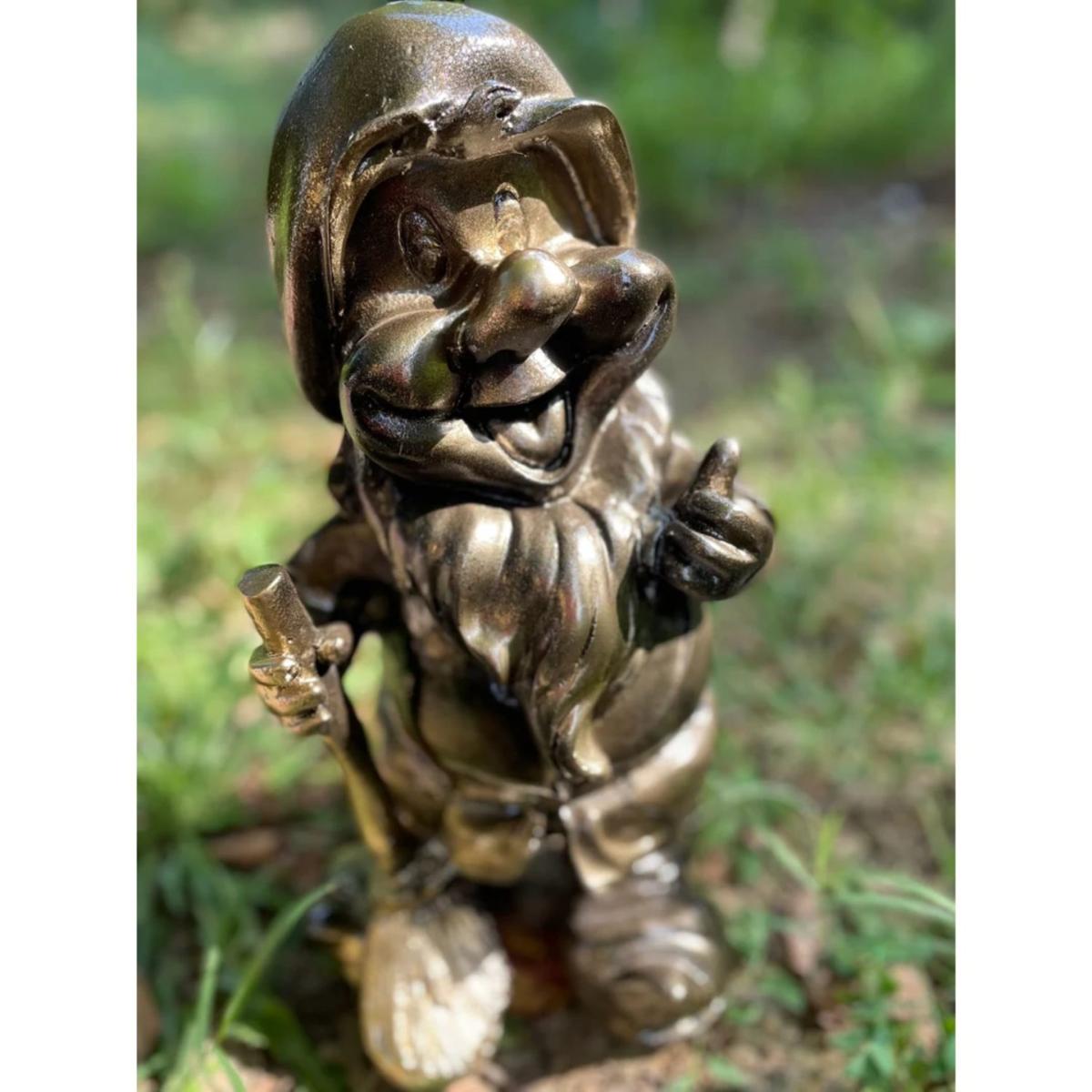 Gold Dwarf Garden Sculpture Artchi – image 2