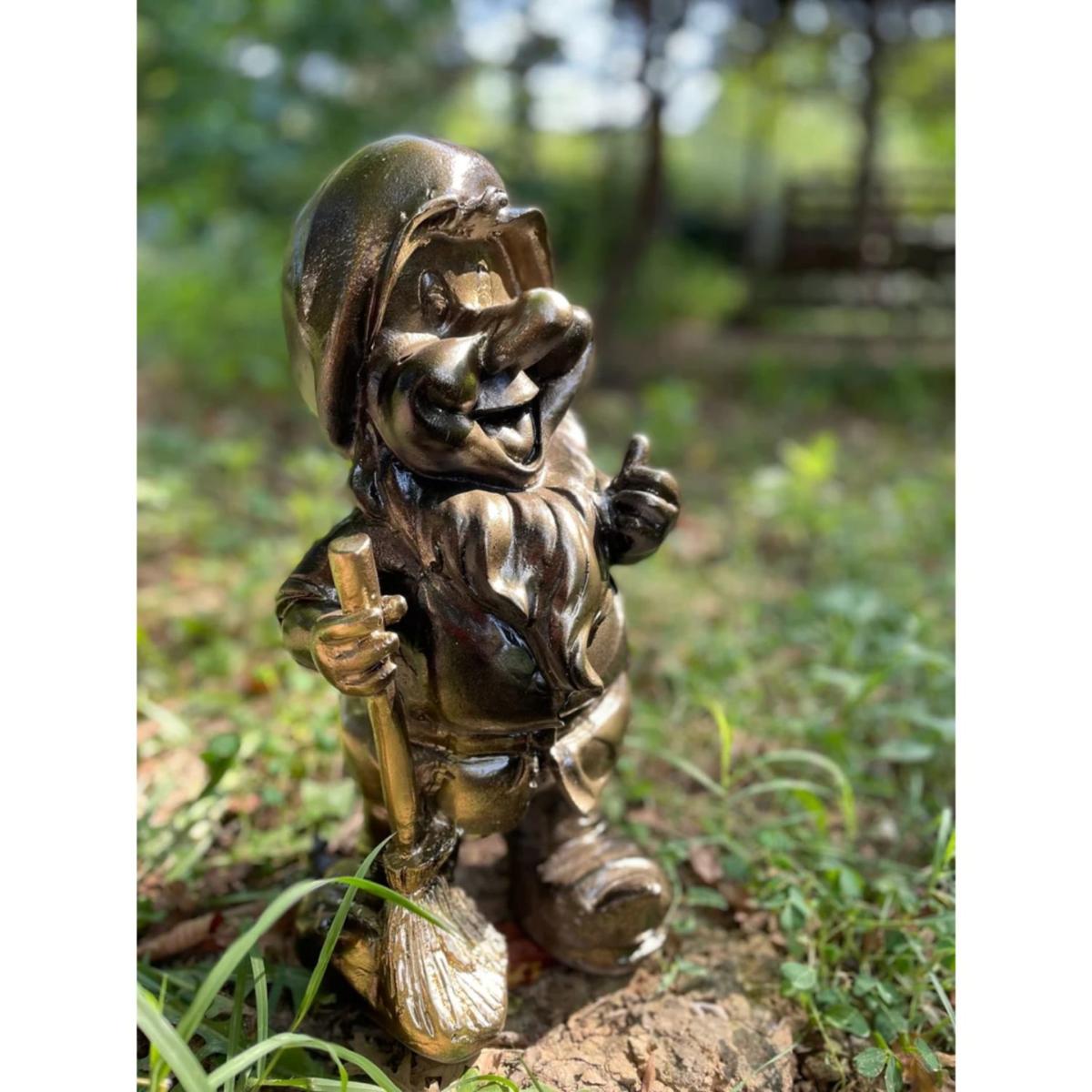 Gold Dwarf Garden Sculpture Artchi – image 5