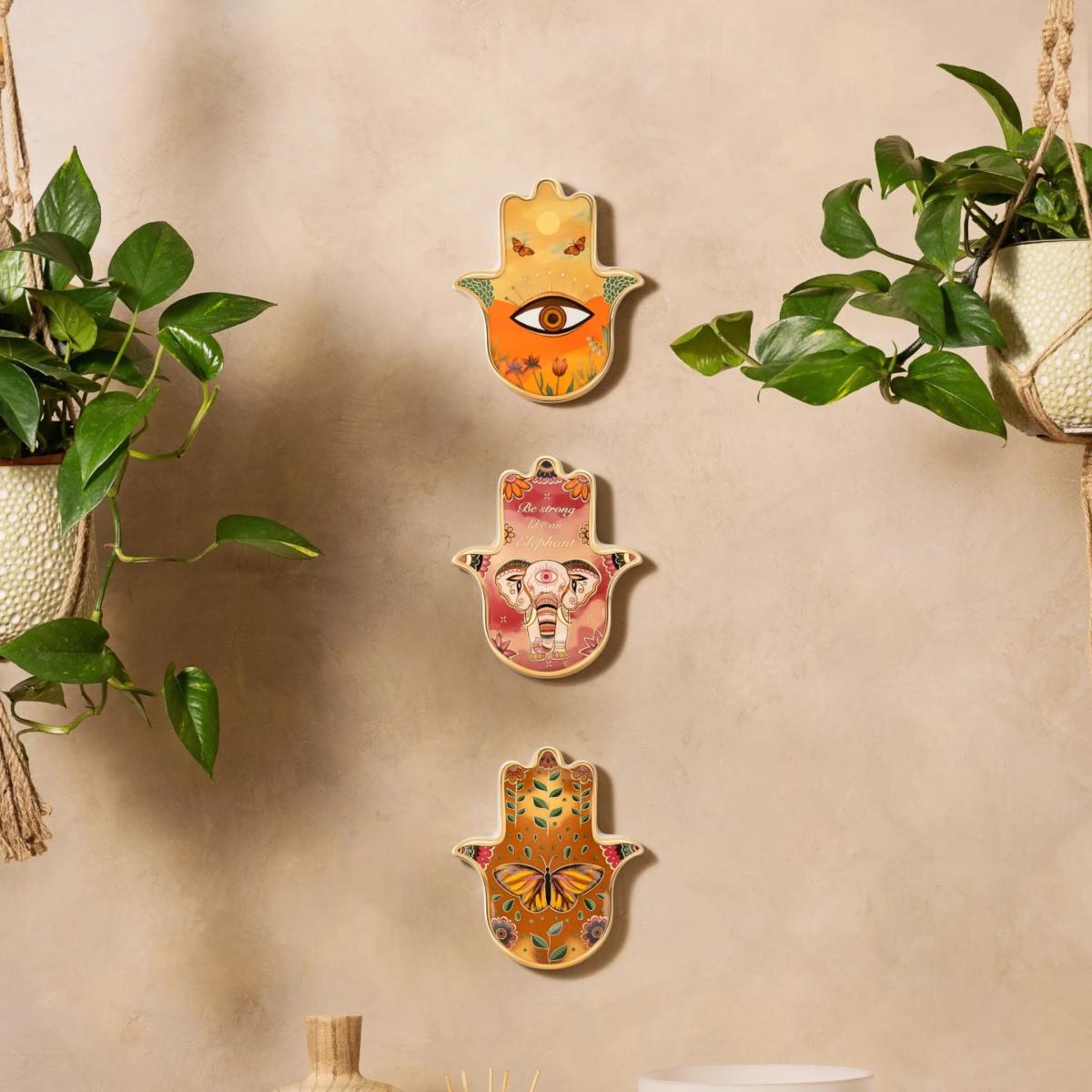 Yellow / Orange New Opportunities Hamsa Wall Blessing | Karma and Luck – image 2