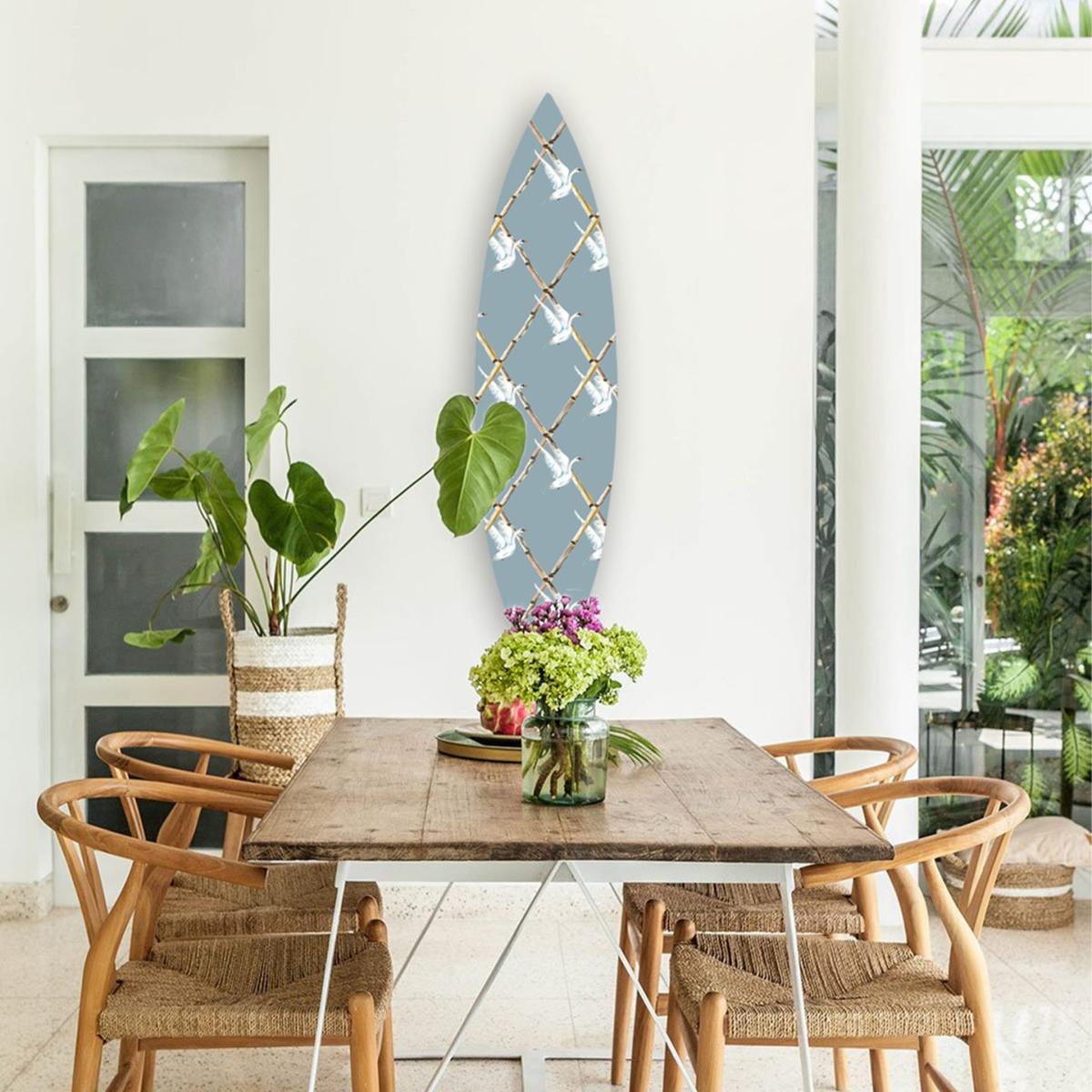 Blue Surfboard Wall Decor Wild Swans Catchii – image 2