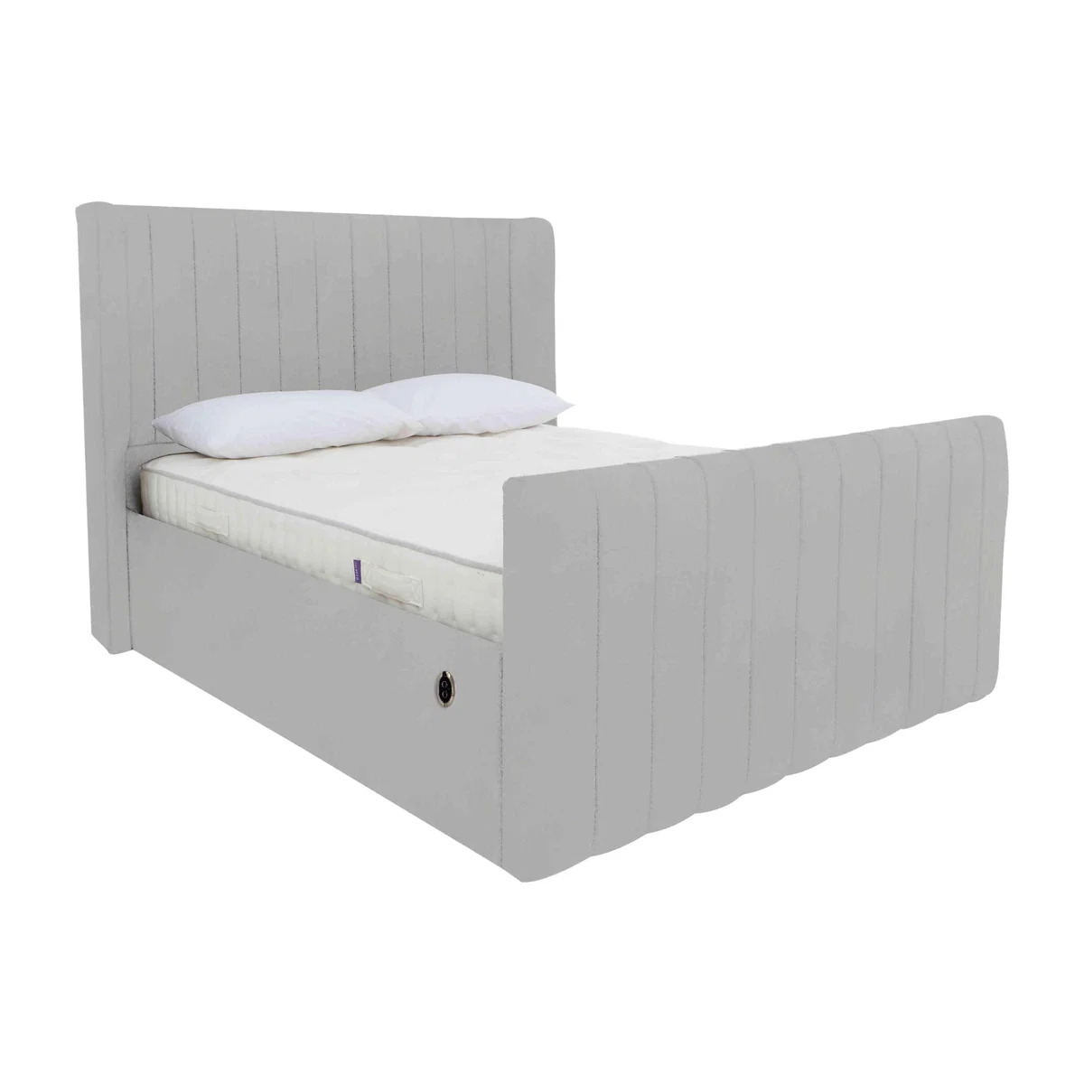 Eira High Foot End Electric Ottoman Bed Frame - Double - Sanderson Whisper – image 1