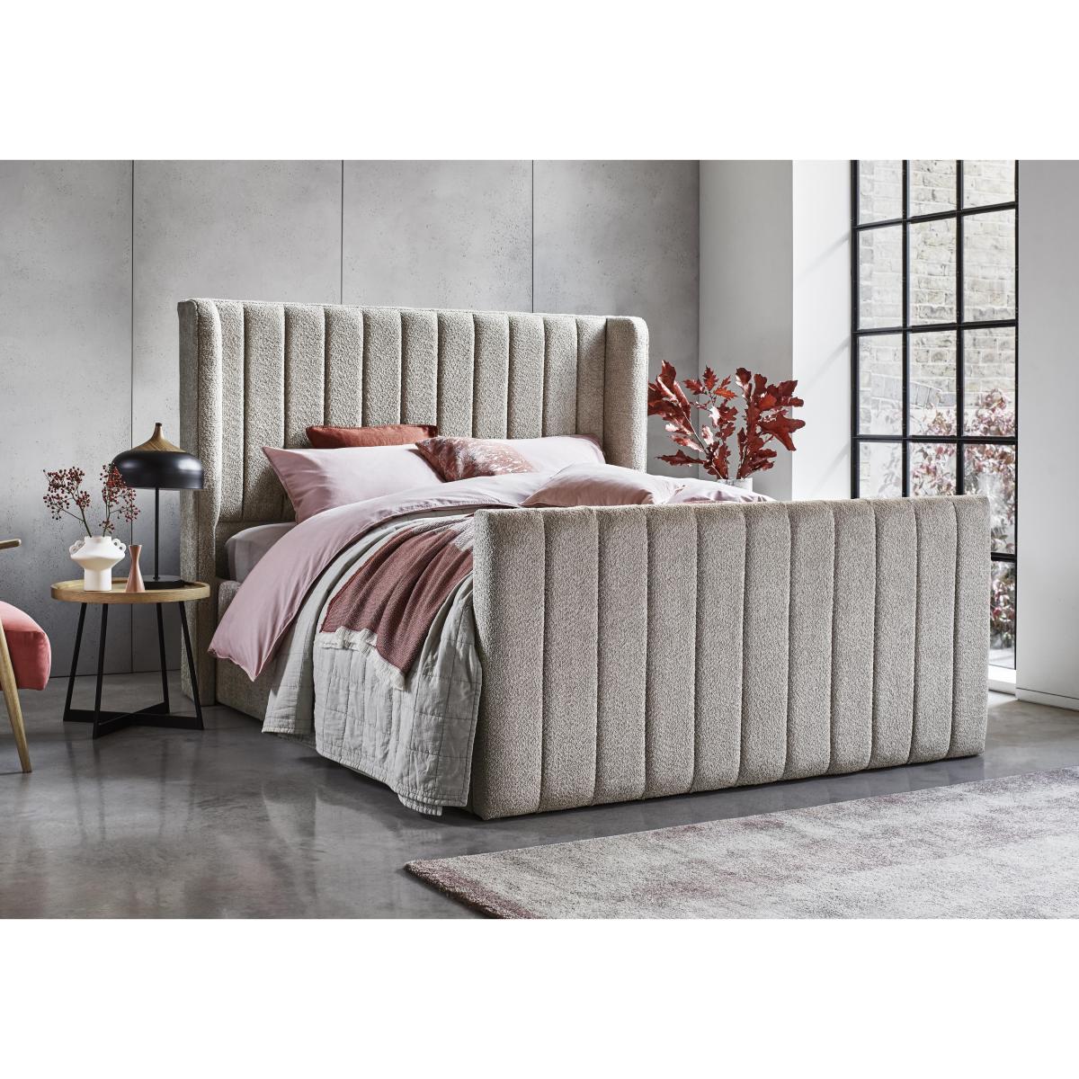 Eira High Foot End Ottoman Bed Frame - Double - Pink – image 3