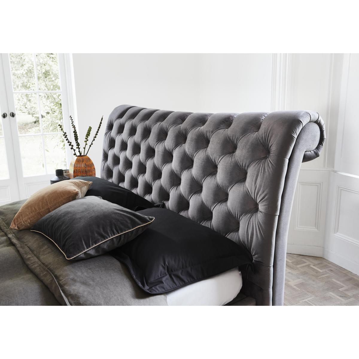 Aurora Side Lift Ottoman Bed Frame - Double - Krystal Charcoal – image 4