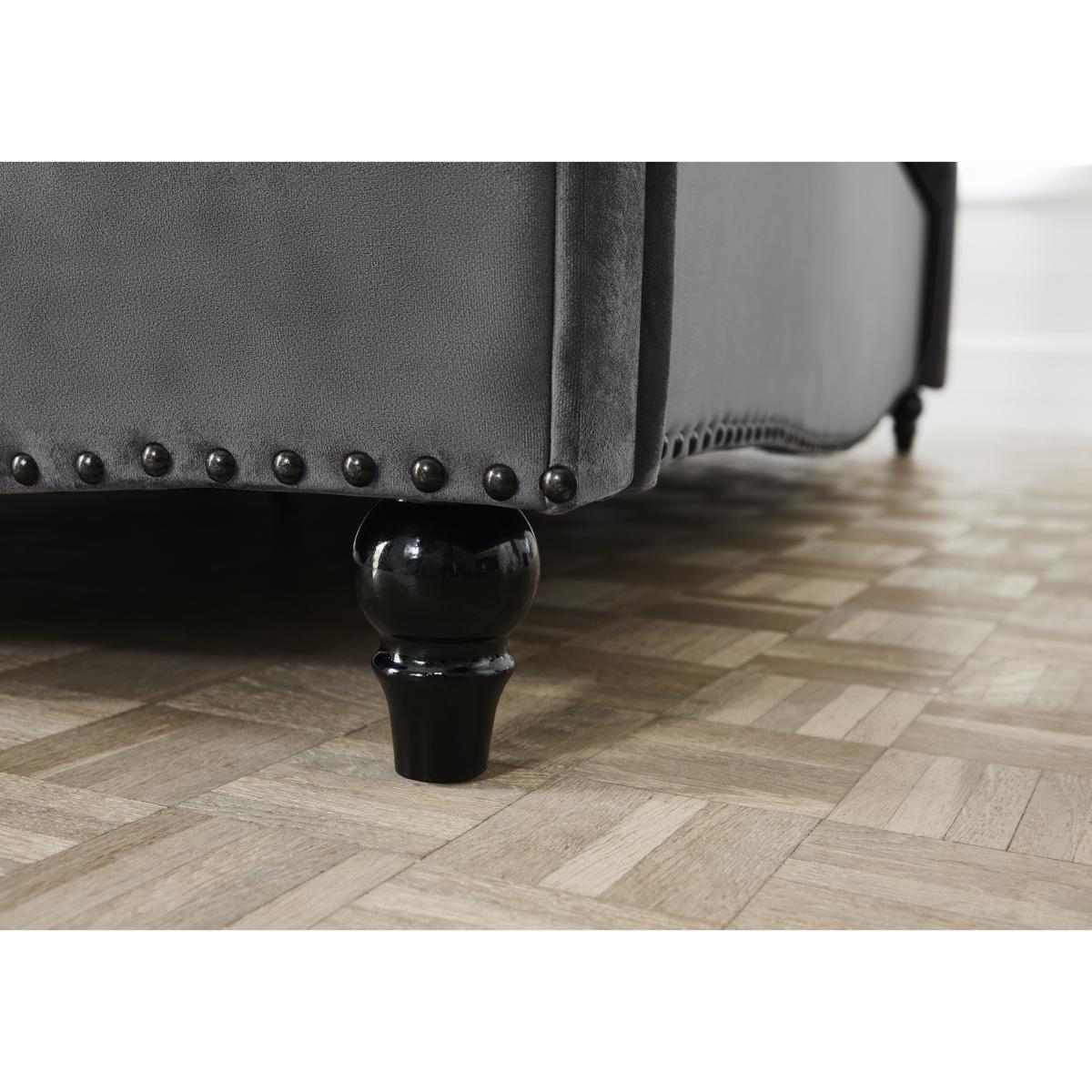 Aurora Side Lift Ottoman Bed Frame - Double - Krystal Charcoal – image 5