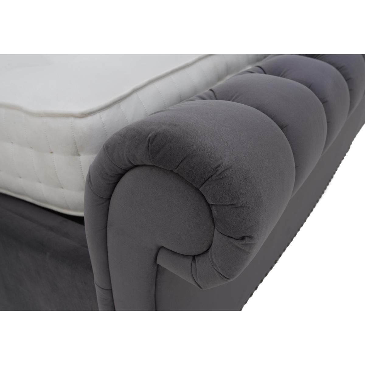 Aurora Side Lift Ottoman Bed Frame - Double - Krystal Charcoal – image 6