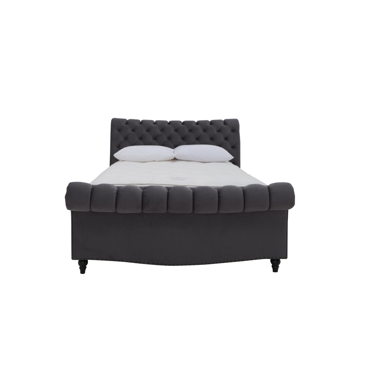 Aurora Side Lift Ottoman Bed Frame - Double - Krystal Charcoal – image 7