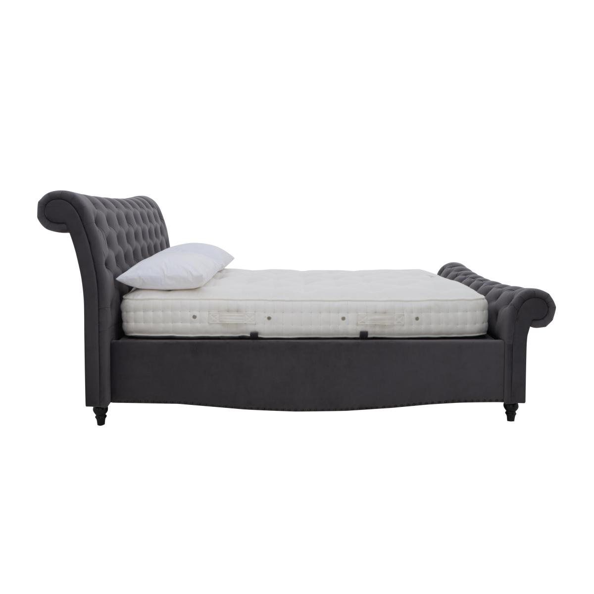 Aurora Side Lift Ottoman Bed Frame - Double - Krystal Charcoal – image 8