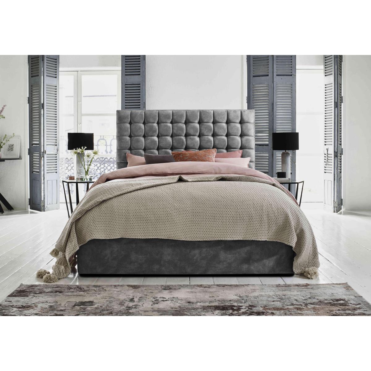Sleep Story - Dice Ottoman Bed Frame - Double - Linoso Flint – image 3