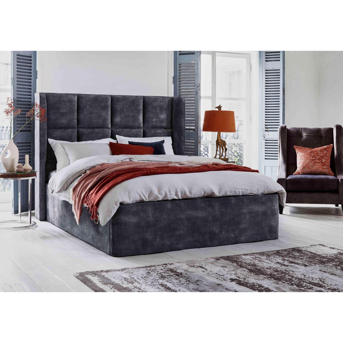 Shiva Electric Ottoman Bed Frame - Double - Linnet Rose – image 3