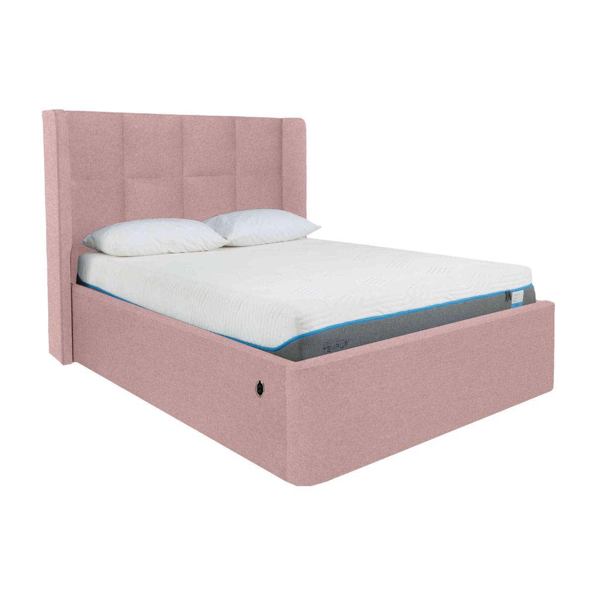 Shiva Electric Ottoman Bed Frame - Double - Linnet Rose – image 1