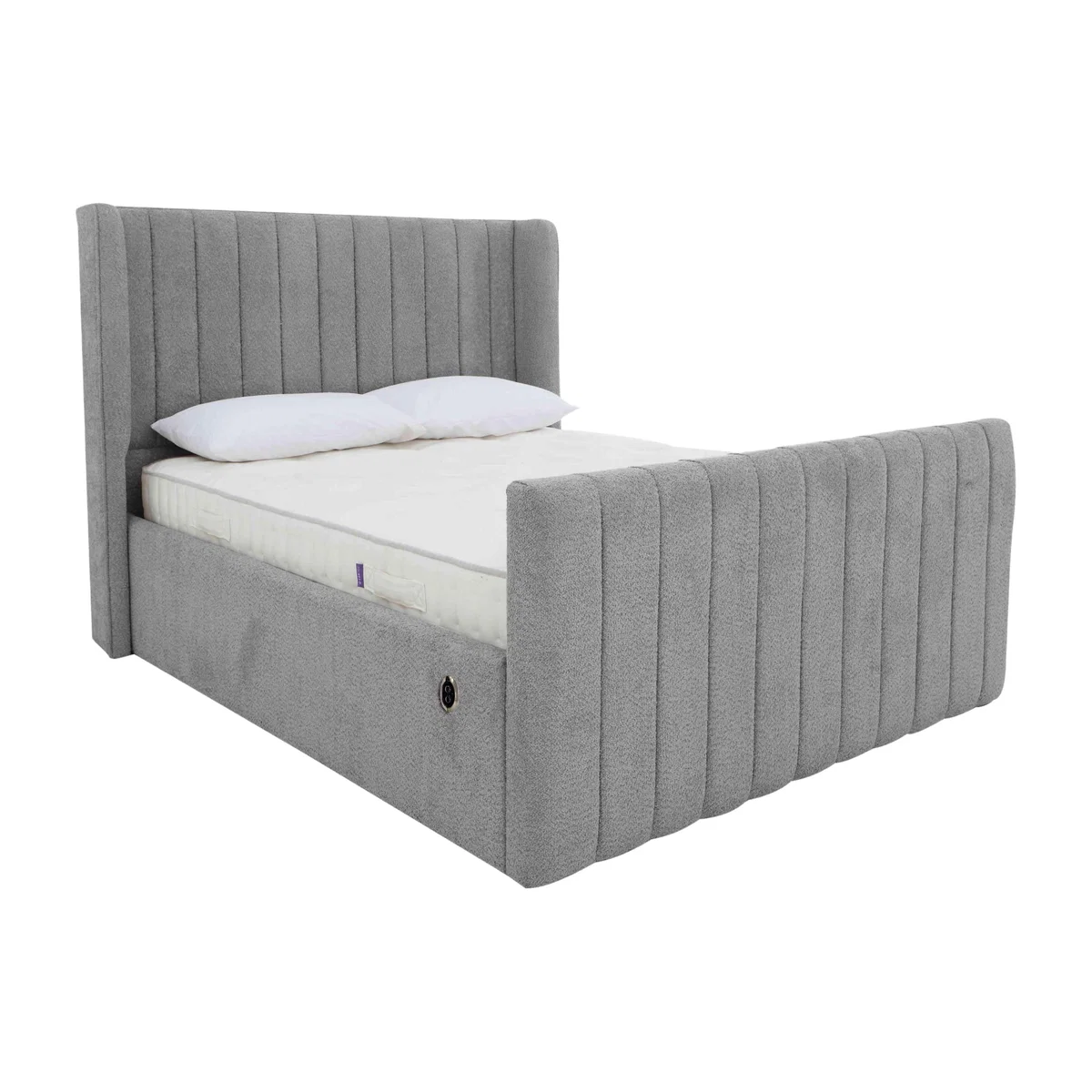 Eira High Foot End Electric Ottoman Bed Frame - Double - Comfy Steel – image 1