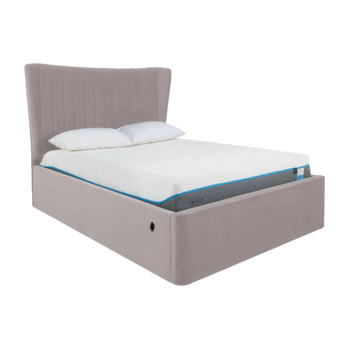 Roman Electric Ottoman Bed Frame - Double - Velvet Slate – image 1