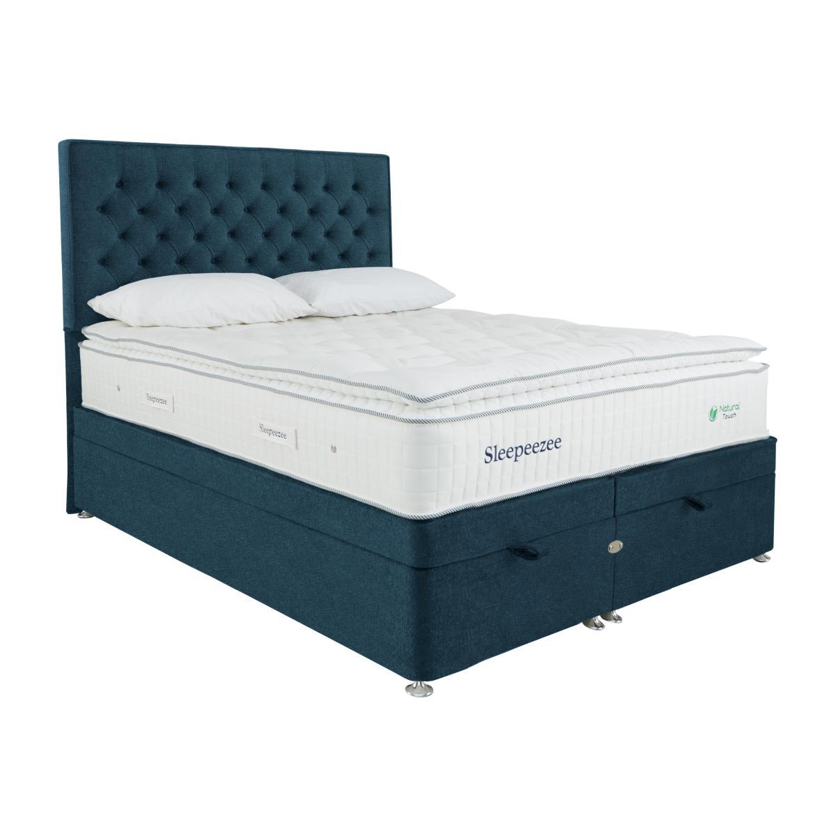Sleepeezee - Natural Touch 3000 Pillowtop End Ottoman Divan Set - Double - Blue – image 1