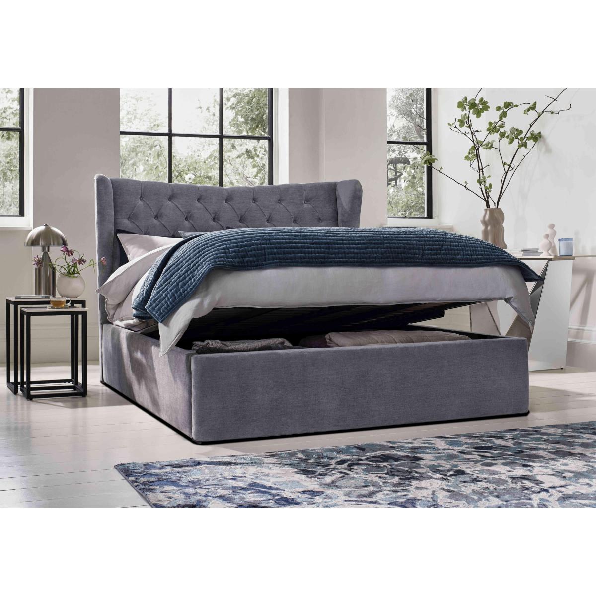 Bauer Ottoman Bed Frame - Double - Dapple Mink – image 2
