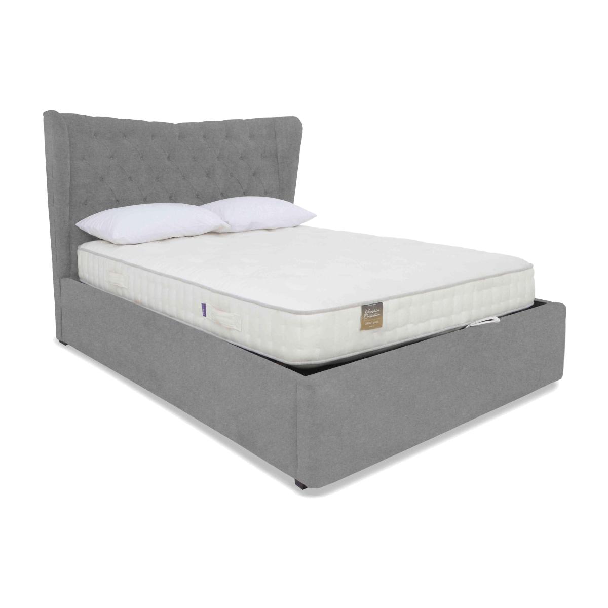 Bauer Ottoman Bed Frame - Double - Pebble Tweed – image 1